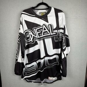 O'Neal Motocross Jersey Mens XL Black Gray MX Dirt Bike Riding Shirt *read